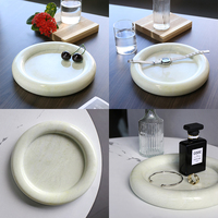 Plateau de service rond en marbre vert naturel, prix d'usine, pour salle de bain, hôtel, appartement, décoration intérieure, mariage, présentoir à bijoux