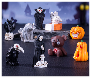 Accesorios de adorno de hadas casa de muñecas en miniatura jardín estatuilla de Halloween artesanía de resina Mini pequeño monstruo fantasma negro Hombre Lobo Murciélago - Product Image 5