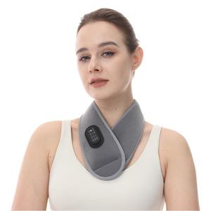 Masseur électrique pour le cou avec fonction de chauffage et de vibration, gris, rechargeable par USB, batterie au lithium, fonction de minuterie, pour le soutien du cou - Product Image 1