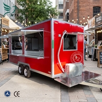 Remorque de restauration rapide de chariot de camion de nourriture mobile commerciale de 13ft pour le fourgon de concession de rue du casse-croûte 220v