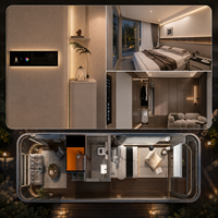 Villa de luxe en forme de cabane Apple, préfabriquée, modulaire, mini-maison pour glamping, hôtel, tourisme écologique et hébergement en resort