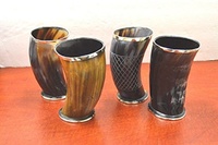 Coupe en corne de buffle naturelle pour whisky et bière Verre à liqueur Whisky Véritable Corne Vintage Par United Trade World