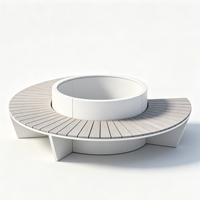 Banc de jardin en alliage d'aluminium avec jardinière intégrée et siège, mobilier de rue pour parc et patio