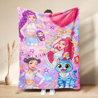 Couverture en flanelle ChamXue, style coréen K-Pop, motif chasseurs de sorcières, couverture de sieste en flanelle, mignonne, quatre saisons, douce