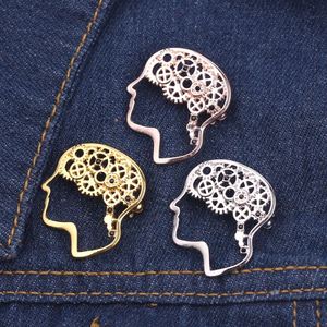 Science psychiatre médecin cadeau vestes manteau col Badge broches médical mécanique engrenage cerveau émail broche pour fête mariage - Product Image 1