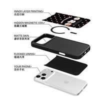 Coque de téléphone AG Feeling Black Edge avec design Gilding Partner pour iPhone 17, 17 Pro Max, 16 Pro, 15, 15 Pro Max, 15 Pro, 14 Pro Max – Coque magnétique