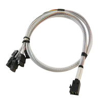 Câble de connexion de carte mère de serveur HD Mini SAS SFF8643 à 4 SATA 7pin + câble de disque dur de PC d'alimentation haute vitesse