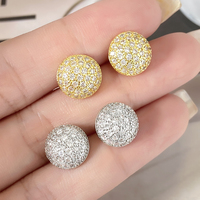 Pendientes de tuerca de circonita cúbica con corte brillante, de latón chapado en rodio, con circonita cúbica, diseño de garra, joyería de moda, lindos y modernos, regalo para mujer, 18K