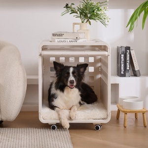 <span class=keywords><strong>Casa</strong></span> para <span class=keywords><strong>Perros</strong></span> de Acrílico Fácil de Limpiar <span class=keywords><strong>con</strong></span> Ruedas, Estilo Mueble, Jaula Transparente de HDPE <span class=keywords><strong>con</strong></span> Ruedas para Interiores - Product Image 6