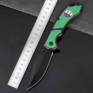 Cuchillos tácticos personalizados de acero inoxidable al por mayor de fábrica, mango TPR, cuchillo plegable de supervivencia para acampar al aire libre