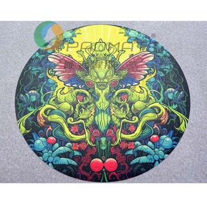 Tapis de souris rond personnalisé qui brille dans le noir, tapis de bureau en caoutchouc antidérapant avec art, tapis de jeu lumineux pour cadeaux de joueurs - Product Image 2