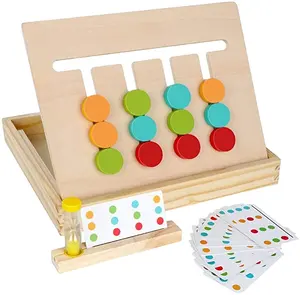 Juguetes Educativos Montessori de madera para aprendizaje, rompecabezas de colores y formas a juego, juego lógico para niños de preescolar