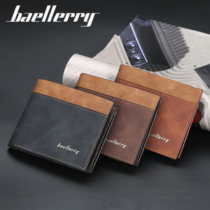 Baellerry Men's Short <b>Wallet</b> Horizontal Slim PU Leather Credit Card <b>Holder</b> Dark Brown 5 Inch - Product Image 3