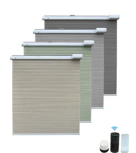 China factory window curtain roman honeycomb grey light filtering motorized horizontal blinds