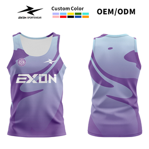 EXON Digital Print Sun Block Quick Dry hardloopshirt, mouwloos, ademend topje voor buitensporten, marathon, joggen, training - Product Image 1