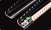 Supports de Mahjong en Acrylique Transparent de 17,5 et 20 Pouces à Fond Plat et Bord Festonné pour Tables de Tournoi Américaines Professionnelles – Vente en Gros