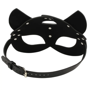 Máscara de cabeza fetiche BDSM Bondage ataduras remache PU <span class=keywords><strong>collar</strong></span> cuero gato máscara de Halloween adulto <span class=keywords><strong>Sexy</strong></span> SM juegos - Product Image 4
