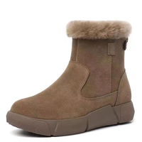 YL-1298 Vente en gros de bottes d'hiver pour femmes, chaussures chaudes imperméables de style marron mi-mollet
