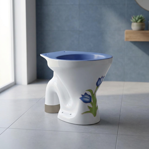 ชุดสุขภัณฑ์แบบชิ้นเดียว EWC European Water Closet สีดำด้าน เซรามิก ระบบดูดน้ำแบบดับเบิ้ลไซฟอน แบบ S-Trap ติดตั้งบนพื้น - Product Image 2
