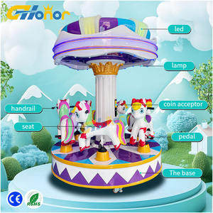 Nuevo diseño, carrusel de corona para 6 personas, parque de atracciones, patio interior, juegos que funcionan con monedas, Paseo de Arcade, construcción de <span class=keywords><strong>Metal</strong></span> en inglés - Product Image 4