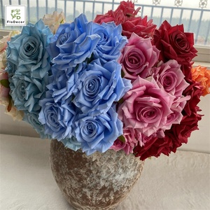 <span class=keywords><strong>Bouquet</strong></span> <span class=keywords><strong>de</strong></span> roses artificielles en soie, 7 têtes, plusieurs couleurs, pour mariage, maison, décoration extérieure - Product Image 3