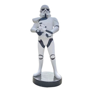 Résine artistique peint à la main TV film personnage soldats blancs grands ornements série tempête Sculpture cinéma centre commercial KTV décoration - Product Image 4
