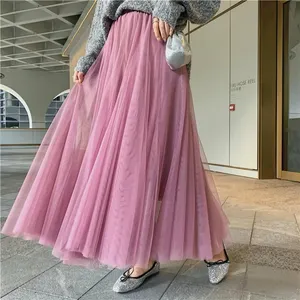 Mesh Tulle Skirt Tulle Long Skirt Custom Color Women Tulle Skirt