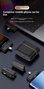 Professional Wireless <strong>Lavalier</strong> Lapel <strong>Microphone</strong> <strong>Dynamic</strong> Condenser Metal <strong>Microphone</strong> for Smartphones with Charging Case - Product Image 5