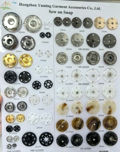 Chất lượng cao bán buôn hai phần màu đen kim loại đồng thau may trên Snap Nút cho áo khoác - Product Image 6