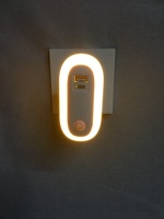 A94T Nouvelle conception de veilleuse à capteur de mouvement LED à brancher, veilleuse tactile à intensité variable pour chambre à coucher, bureau, toilettes, veilleuse intelligente