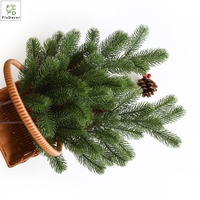 Großhandel Künstlicher Beflockter Kiefernzweig PE Schneespray Weißer Baum Handgefertigt für Hochzeit Weihnachten Tisch Heimdekoration