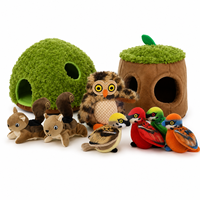 Collection de jouets en peluche pour chien « Hide and Seek » avec mini-oiseaux et animaux qui couinent pour l'entraînement en intérieur et les jeux à la maison