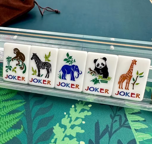 Tuiles Mystical Menagerie Zebra Panda Mahjong Américain – Tuiles de Mahjong en Acrylique Écologiques de Luxe à 2 Niveaux pour le Divertissement - Product Image 5