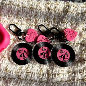 Black <b>Vinyl</b> Record NFC Acrylic Key Chain Spot Star Concert Material Animation Peripheral Couple Small Pendant Decoration - Product Image 1
