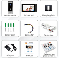 Interphone vidéo HD 1080P WiFi Tuya avec écran 7 pouces, réponse mains libres, boutons tactiles, sonnette de porte, contrôle d'accès, analogique 4 fils