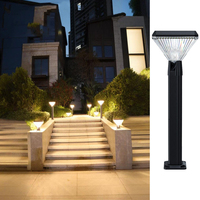 Lampe solaire murale 3 couleurs blanc chaud pour cour, étanche, pour jardin et allée, avec puce LED et alimentation par batterie