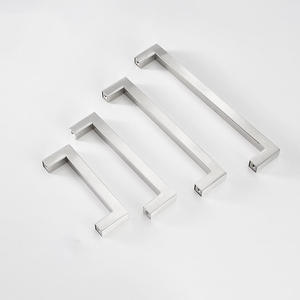 Manija de Puerta de Armario de Acero Inoxidable Cuadrada Negra, Diseño Moderno, Fácil Instalación, para Cocina, Baño, Apartamento, Centro Comercial - Product Image 2