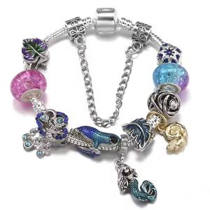 Bracelet à breloques classique en argent 925 avec perles pendentifs en zircon DIY, chaîne serpent, bijoux cadeau pour femme - Product Image 2