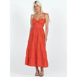 Vestido Maxi Casual de Verano para Mujer, con Tirantes Cruzados en la Espalda y Lazo, Estilo Holgado, Ideal para la Playa, Superventas - Product Image 1
