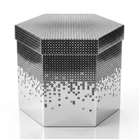 Boîtes cadeaux personnalisées de forme irrégulière, emballages de luxe faits à la main, boîtes en papier hexagonales argentées pour bijoux et emballages cadeaux