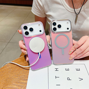 Funda Magnética para Teléfono con Degradado Láser Arcoíris para iPhone 17 16 15 14 Pro Max, Carcasa Trasera Transparente a Prueba de Golpes con Diseño IMD Colorido - Product Image 3