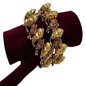 Elegant Premium Quality Brass Gold Plated <b>Bangle</b> Bracelets <b>Set</b> For Women Wedding Wear Jewelry Collection - Product Image 2