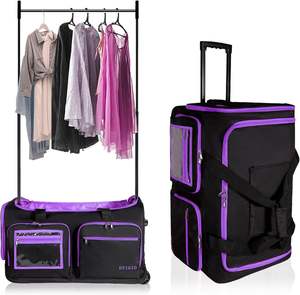 Free sample Top Selling Wheeled Collapsible Rolling <b>Garment</b> <b>Rack</b>, Duffel Bag, Rolling Dance Bag with good quality - Product Image 1