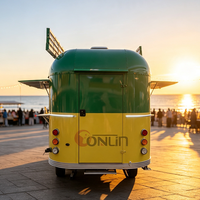 Camion de restauration mobile en acier inoxydable avec cuisine complète pour la vente de café, de pâtisseries et de plats variés