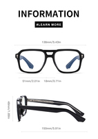 Monture de lunettes optiques Partagas Wholesale Retro Square Spring Hinge CP Pin-in Arms anti-lumière bleue pour hommes