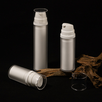 Bouteilles à pompe sans air en plastique ABS PET de 15g, 30g, 50g, forme cylindrique pour soins personnels - Shampooing, crème pour le visage, fournisseurs personnalisés PPWR