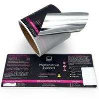 Étiquette adhésive personnalisée pour aliments sains en PP métallisé avec film argenté mat laminé et vernis sélectif UV