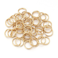 100 pièces par sac, anneaux doubles en acier inoxydable PVD, apprêts de bijouterie DIY pour la fabrication de cercles de connexion double couche dorés