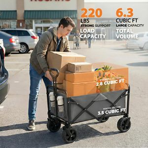 CZFIT Portable Adjustable Collapsible Folding Outdoor Garden <b>Trolley</b> Beach Picnic Camping Wagon Cart - Product Image 2
