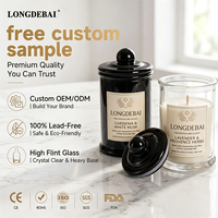 Vente en gros de pots à bougies ronds en verre ambré de type cloche, vides, avec autocollants, pour bougies de 3oz, 5oz, 11oz, avec couvercle